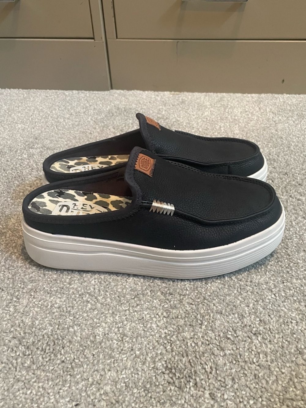 Hey Dude Platform Slip-On Mule Sneakers in Black